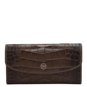 Da Milano Leather Flap Women Wallet - Brown (1201D)