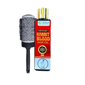 G Krishna Naturals Big Roller Hair Brush & Flaxseed Conditioner for Women & Men | Durable Long Lasting Wood Kangi and Hair Conditioner for Natural Hair Growth (Pack of 1 Each)(GKNAPC1-14)