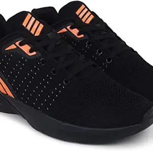 Columbus Men's ARES Sports Running Shoe- Black/Orange UK/India-9