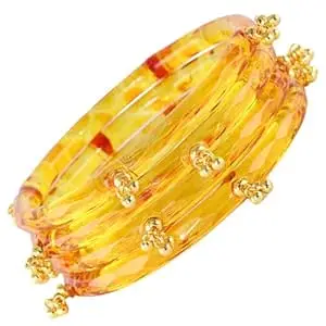 STYOLLO Crystal Kashmiri Ghungroo Glass Kada For Women & Girls | Viral Kada For Girls | Ethnic Traditional Kangan Jewelry | Wedding Festive Bridal Party | Trending Designer Fashion Gift - Set Of 4