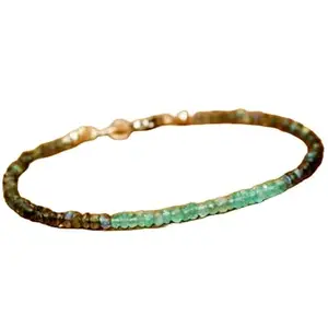 LKBEADS Apatite & Labradorite bracelet with Gold clasp - 2-2.5mm Rondelle beads- Faceted Cut -7 Inch Bracelet– Healing, Fashion, Gift, Spiritual, Yoga|LK_STACK_06883