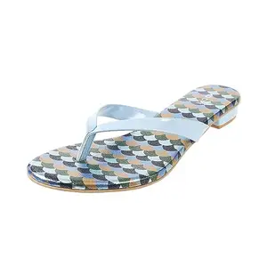Mochi Women Blue Synthetic Leather Flat Fashion Chappal UK/8 EU/41 (32-529)