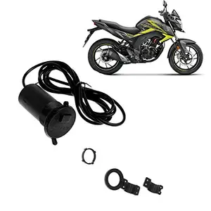 Autokraftz Black Waterproof Without Switch Bike/Cycle Mobile Charger Handle Honda Cb Hornet 160