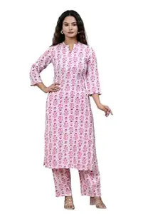 Adhishree trends Latest Floral Printed Straight Kurta with Pant for Women | Kurta and Palazzo Set | Kurti Pant Set | Dailywear Ethnic Cordset | Office Wear Kurti set