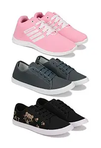 Zenwear Sports (Walking & Gym Shoes) Running, Loafers, Sneakers Shoes for Women Combo(Zen)-1704-1679-1629 Multicolor (Pack of 3)