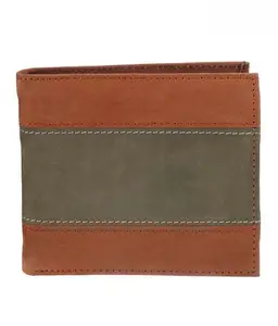 Walletsnbags Nubuck Dual Leather Mens Wallet Camel
