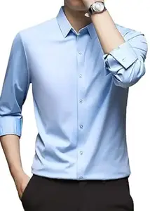 CB-COLEBROOK Men's Silk Satin Dress Shirts for Men Long Sleeve Button Down Shirts Party Prom Wedding Shirt Top