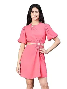 oxolloxo Women Grey Ring Fashioned Cut-Out Party Dress (XL)