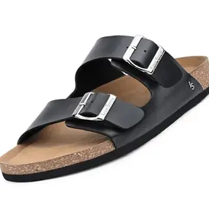 LOUIS STITCH Comfortable Open Toe Cork Sandals | Lightweight Mule Style Casual Sliders Easy Slip-on Slippers | Back Open Sandals | LSOF-11-JB | UK-7
