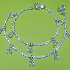 Silver Plated Indian Gift For Her Gift For Wife Gift For Women Alloy Alloy Anklet