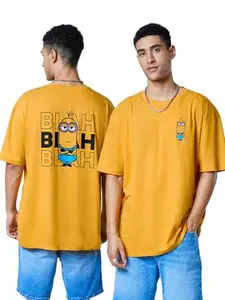 The Souled Store Men's Cartoon Loose T-Shirt (198840_Yellow