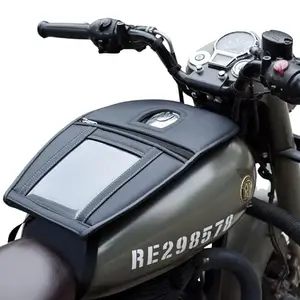 Cover My Moto™ Mobile Waterproof Tank Cover Compatible with Royal Enfield Classic 350 BS6/Reborn| Mobile Touch Sensitive | Waterproof Zipper | Round Fuel Hole - Slim Fit