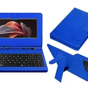 ACM Keyboard Case Compatible with Vivo V29e Mobile Flip Cover Stand Direct Plug & Play Device for Study & Gaming Blue