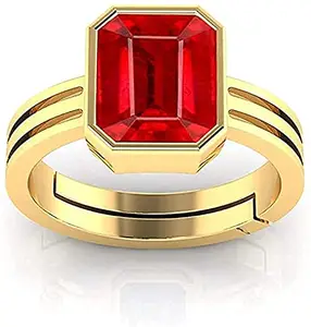 SIDHARTH GEMS Sidharth Gems 11.25 Ratti /10.00 Carat Ruby (Manik/Manikya/Maneek) Gemstone Panchdhatu Gold Plated Ring for Astrological Purpose {Lab - Teseted}