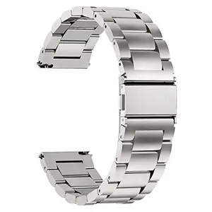 ACM Watch Strap Stainless Steel Metal compatible with Fastrack Limitless X2 Smartwatch Belt Luxury Band Metallic Silver
