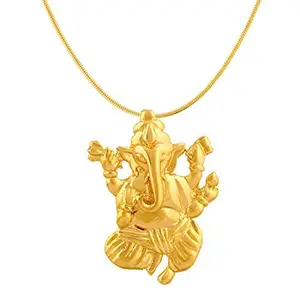 Mahi Gold Plated Vighna Ganesh ji Pendant with CZ for Women PS1101505G
