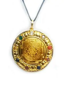 ASTROGHAR Big Size Shri yantra ashtadhatu Gold Plated pendant For Men And Women