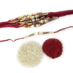 MOOLYAVAAN PRODUCTS White Stone Rakhi For Brother Rakhi Bhaiya, Rakhi Gift For Brother (PACK OF 4)