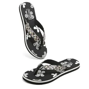 Doctor Walk Flip Flop for Women | Soft Comfortable | Breathable | Fashionable | Stylish | Trendy | Super soft | Lightweight | Anti-Slip Sole | Indoor & Outdoor | (DW-027) (Black-04)