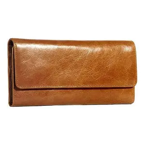 Prince Leathers Sleek & Stylish Synthetic Leather (Brown Womens Wallet Pack of, 2)
