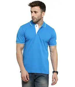 Scott International Men's Solid Regular fit Polo (sp20xl_Turquoise Blue XL)
