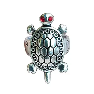 Salvus APP SOLUTIONS Metal Unisex Feng Shui Tortoise/Turtle Ring for Vastu Remedies & Accessories (Silver_Standard Size)