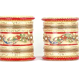 IMPREXIS STORE Kundan Cream. Rajasthani Rajwada Bangle Set for Women And Girl's for Every Occasion (2.4)