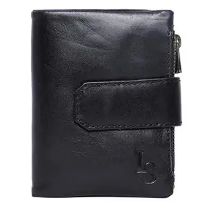 LOUIS STITCH Mens Olive Black Wallet Italian Leather Multi Credit Card Holders |Ncbl|