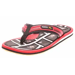 ADDA Men's Black Red Synthetic Slipper - 10 UK/India