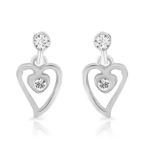 Mahi Rhodium Plated Stud Earring with Crystal for Women and Girls ER1103709R