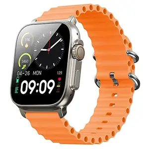 esportic T-800 Ultra Series Biggest Display 1.9 Inch Smart Watch with Bluetooth Calling, Voice Assistant &123 Sports Modes, 8 Unique UInteractions, SpO2, 24/7 Heart Rate Tracking, BP, Running (Orange)
