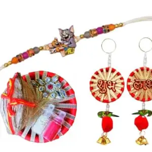 Traditional rakhi for bhai with thali and Subh-Labh@2