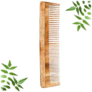 MICLAC 2PCS Dandruff remover Neem Wood Dual Tooth Kangi for Hair Growth, Detangling & Hair fall control