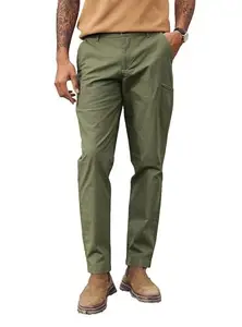 Andamen Men Woven Regular Fit Trouser Olive