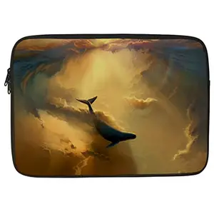 Crazyify Fish Printed Laptop Sleeve/Laptop Case Cover/Laptop Bag 14 inch with Shockproof & Waterproof Linen On All Inner Sides | MacBook/Laptop Sleeve for Men & Women