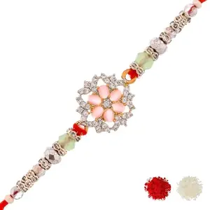 VOYLLA Men's Bejewelled Red Thread Rakhi For Brother|Pack Of 1|Rakhi Special|