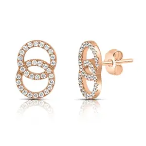 Zavya 925 Sterling Silver Twirling CIrcles Rose Gold Plated 925 Sterling Silver Earrings | Gifts For Women And Girls | With Certificate of Authenticity and 925 Hallmark