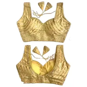 Women's Stylish Solid Phantom Silk Collar Blouse ? Short Sleeves_3890_Chikoo_38 Alterable_469