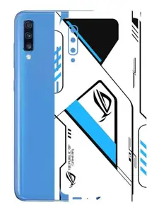 AtOdds - Samsung Galaxy A70 Mobile Back Skin Sticker - Lamination - Rear Screen Guard Protector Film Wrap (Coverage - Back+Camera+Sides) (Design - RogBlue)