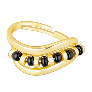 GIVA 925 Silver Golden Assurance Of Love Mangalsutra Ring, Adjustable | Gifts for Women and Girls | With Certificate of Authenticity and 925 Stamp | 6 Months Warranty*