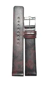 Kolet® 20mm Plain Leather Slim & Thin Watch Strap (Dark Marron)
