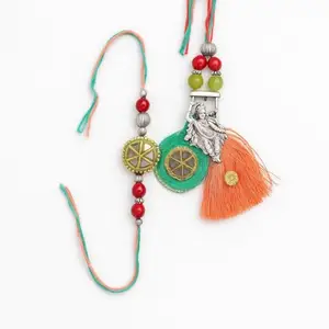 Multicolor Designer Jhula Bhaiya Bhabhi Rakhi Combo for Raksha Bandhan Festival