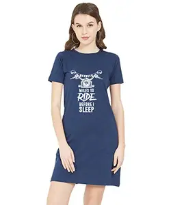 Stylish Cotton Blend Printed T-Shirt for Women | Casual Wear | Soft & Comfortable Fabric | Trendy Short Sleeve (Navy Blue_Medium_Pack of 1)#6696