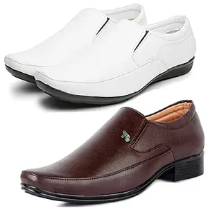 Graceful Formal Shoes/Party Shoes/ 2 Shoes Combo with Free 2 Belt for Men and Boys (BAZAAR10515_PV-LNG-2006) Multicolor
