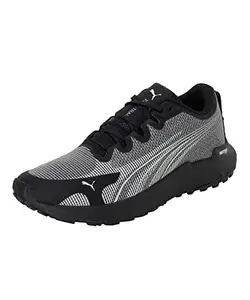 Puma Mens Fast-Trac Nitro Black-Metallic Silver Running Shoe - 8UK (37704401)