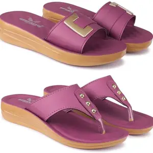 BERSACHE Extra Soft Classic Casual Slippers for Women with Regular wear | Ultra Soft & Flexibility Technology | HT-Slip(Com)-6156-6163 Purple
