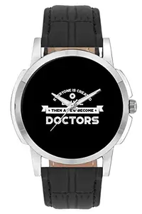 BIGOWL Wrist Watch for Men - Everyone is Created Equal, Then A Few Become Doctors | Best Doctor Gift - Analog Men's and Boy's Unique Quartz Leather Band Round Designer dial Watch