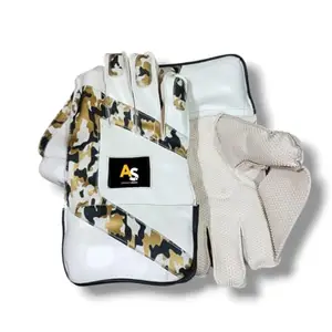 Cricket Wicket Keeping Gloves (AS CamoGrip Pro), PU Material, Octopus Palm Grip, Professional Keeping Gloves