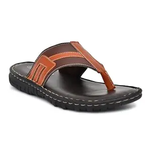 MKS Shoes Men synthetic leather sandal (Brown, 12)