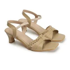 iconics Women Sandal,Beige,UK-4